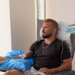 T.J. Dillashaw receiving intravenous treatment fat stem cell institute panama